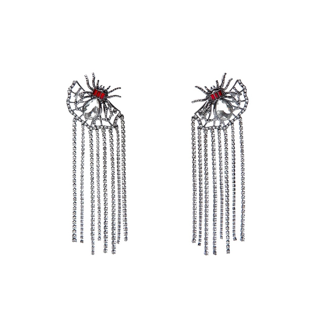 Zara limited edition rhinestones spider earrings you cannot miss